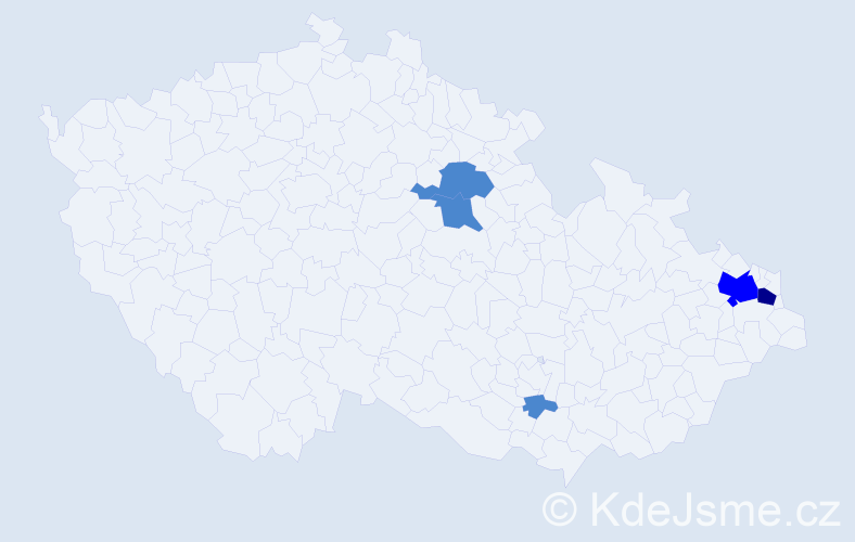 Příjmení: 'Kosterec', počet výskytů 8 v celé ČR