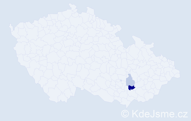 Příjmení: 'Vrbácká', počet výskytů 4 v celé ČR