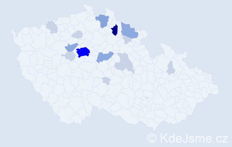 Příjmení: 'Sádek', počet výskytů 42 v celé ČR