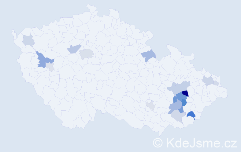 Příjmení: 'Obadálková', počet výskytů 38 v celé ČR