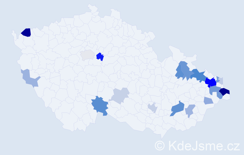 Příjmení: 'Grochal', počet výskytů 68 v celé ČR