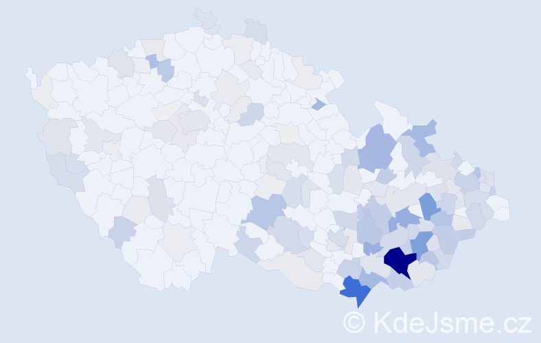 Příjmení: 'Bartošík', počet výskytů 565 v celé ČR