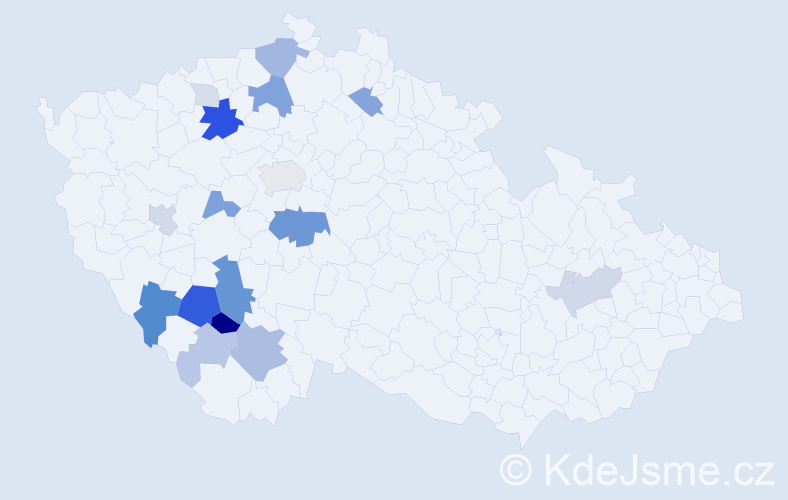 Příjmení: 'Kovárnová', počet výskytů 55 v celé ČR