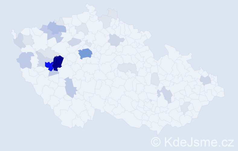 Příjmení: 'Trykar', počet výskytů 105 v celé ČR