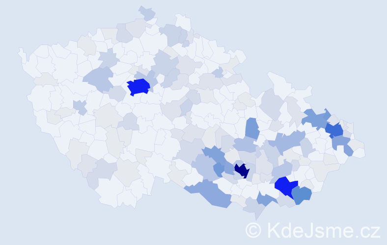 Příjmení: 'Kryštof', počet výskytů 509 v celé ČR