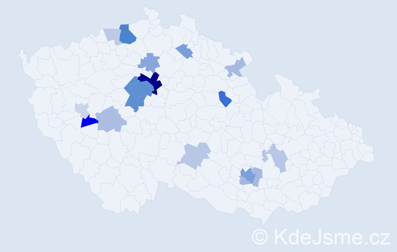 Příjmení: 'Biley', počet výskytů 64 v celé ČR