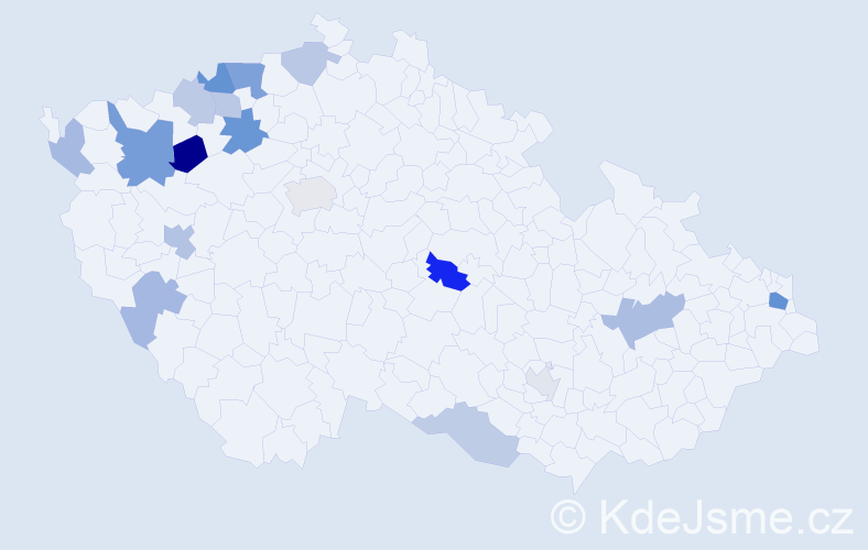 Příjmení: 'Karabová', počet výskytů 31 v celé ČR