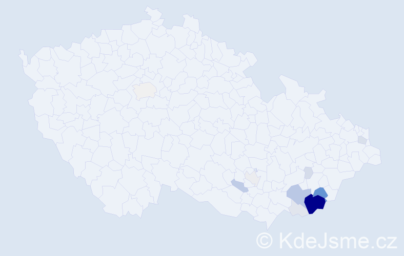 Příjmení: 'Kandrnálová', počet výskytů 66 v celé ČR