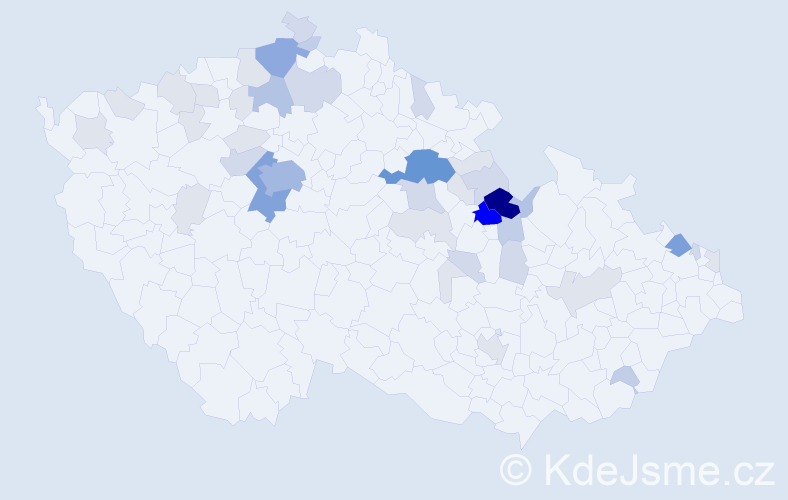 Příjmení: 'Kacálková', počet výskytů 149 v celé ČR