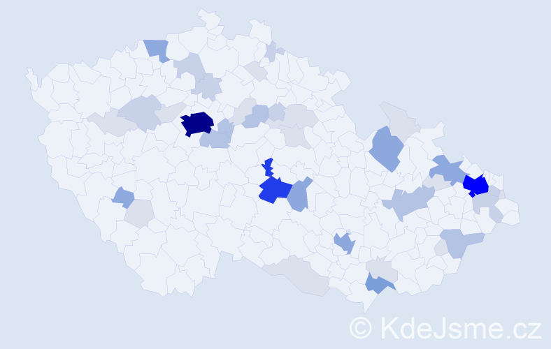 Příjmení: 'Zychová', počet výskytů 135 v celé ČR