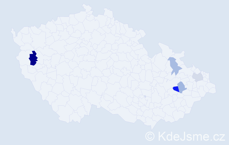 Příjmení: 'Blasbalgová', počet výskytů 9 v celé ČR