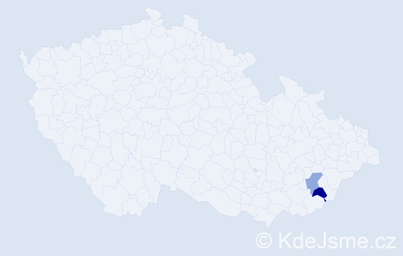 Příjmení: 'Gyuricseková', počet výskytů 11 v celé ČR