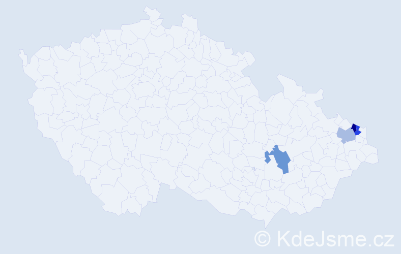 Příjmení: 'Przewozná', počet výskytů 4 v celé ČR