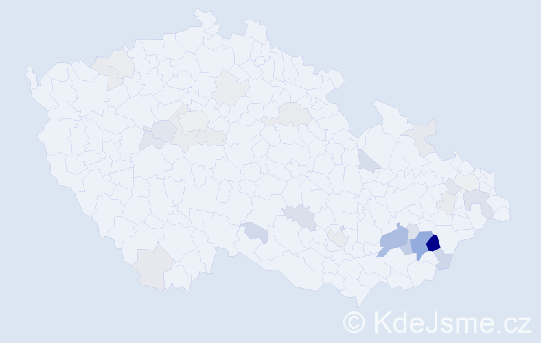 Příjmení: 'Manďáková', počet výskytů 91 v celé ČR