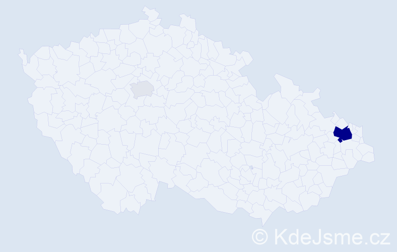 Příjmení: 'Prstecká', počet výskytů 10 v celé ČR