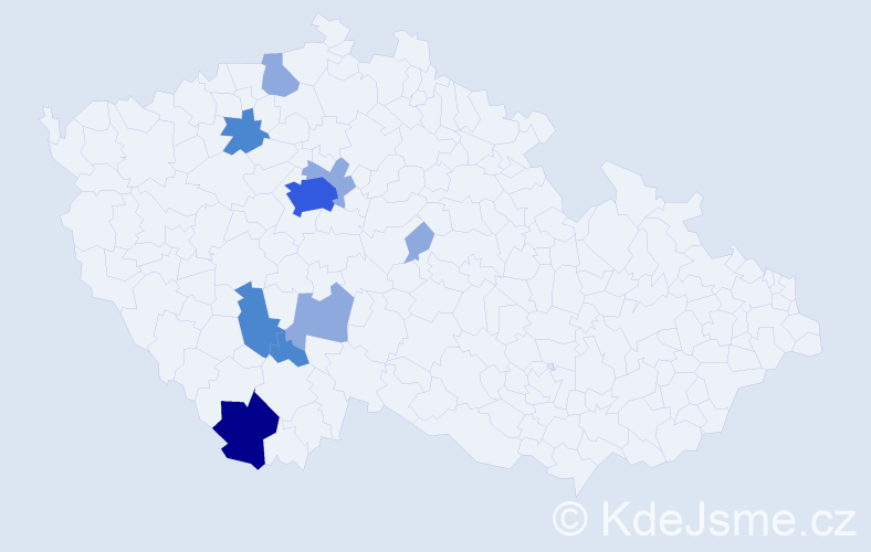 Příjmení: 'Venuš', počet výskytů 18 v celé ČR
