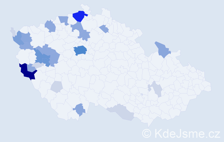 Příjmení: 'Macht', počet výskytů 77 v celé ČR