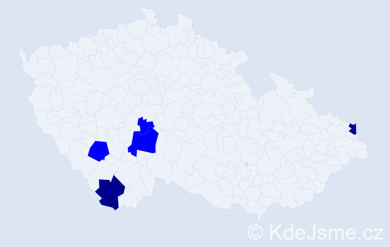 Příjmení: 'Čer', počet výskytů 7 v celé ČR