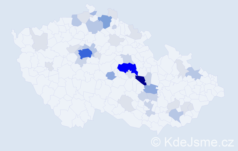 Příjmení: 'Brokl', počet výskytů 128 v celé ČR