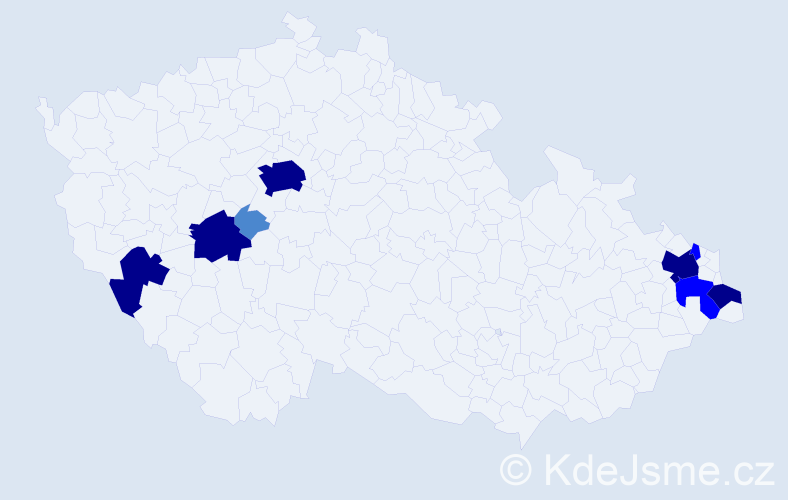 Příjmení: 'Boroň', počet výskytů 20 v celé ČR