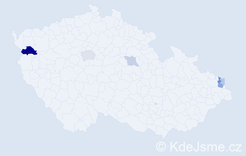 Příjmení: 'Kucbel', počet výskytů 12 v celé ČR