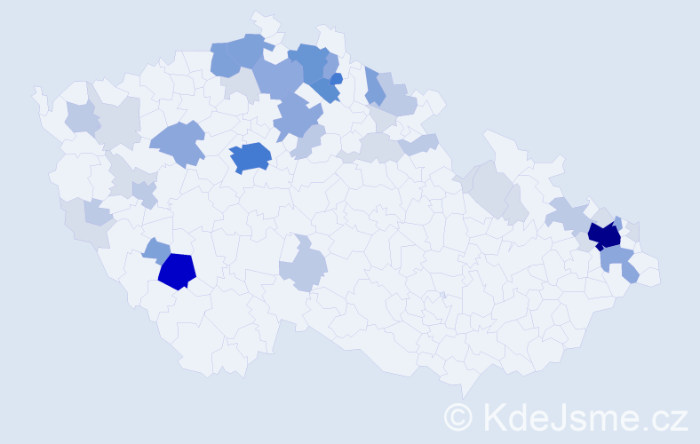 Příjmení: 'Janus', počet výskytů 141 v celé ČR