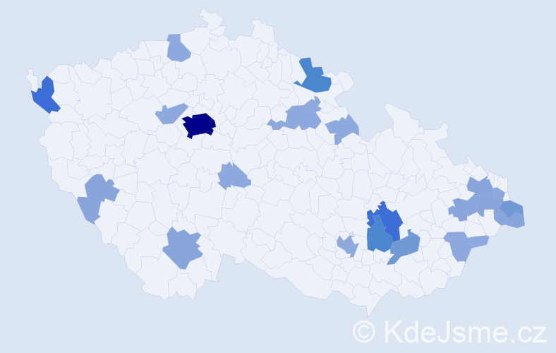Příjmení: 'Majchrák', počet výskytů 56 v celé ČR