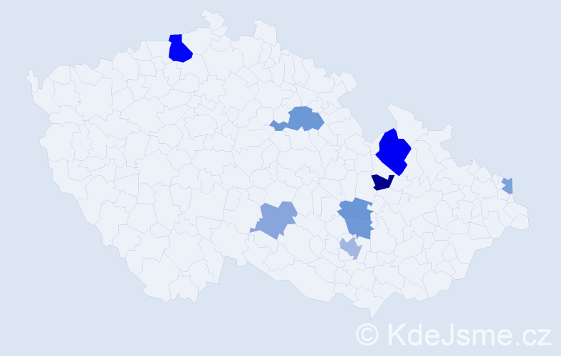 Příjmení: 'Lewandowski', počet výskytů 16 v celé ČR