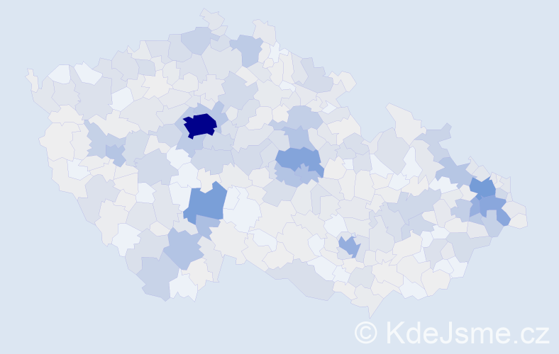 Příjmení: 'Boháč', počet výskytů 2316 v celé ČR