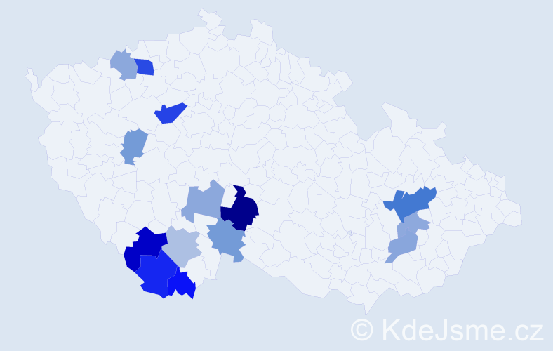 Příjmení: 'Zborková', počet výskytů 26 v celé ČR