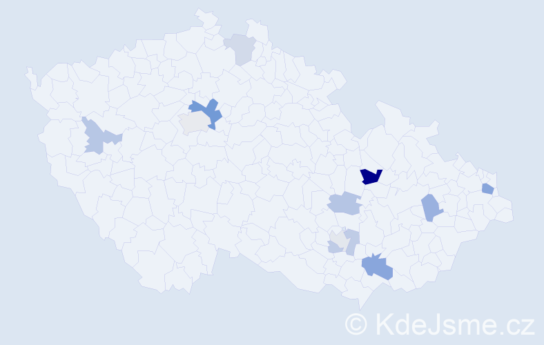 Příjmení: 'Bátora', počet výskytů 20 v celé ČR