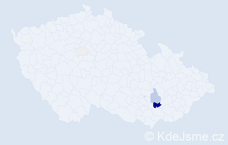 Příjmení: 'Vrbácká', počet výskytů 5 v celé ČR