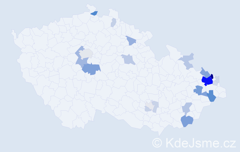 Příjmení: 'Walderová', počet výskytů 72 v celé ČR