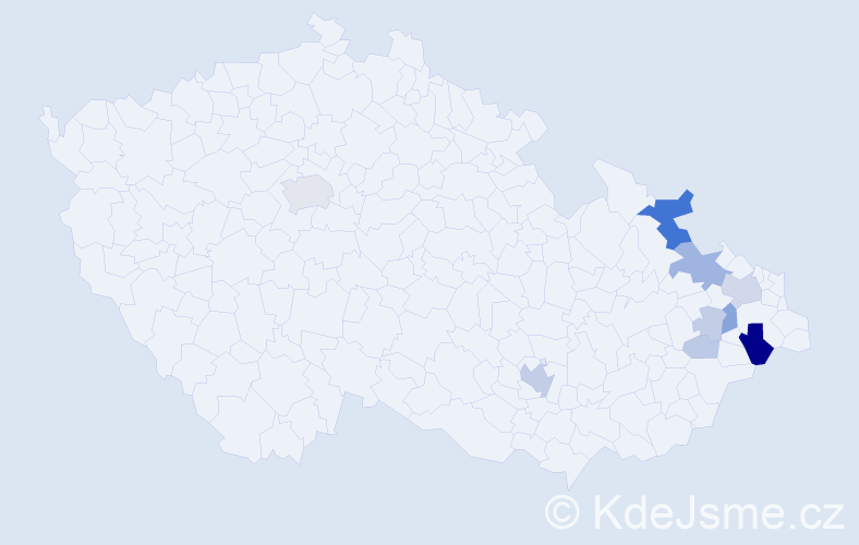 Příjmení: 'Kuhejdová', počet výskytů 29 v celé ČR