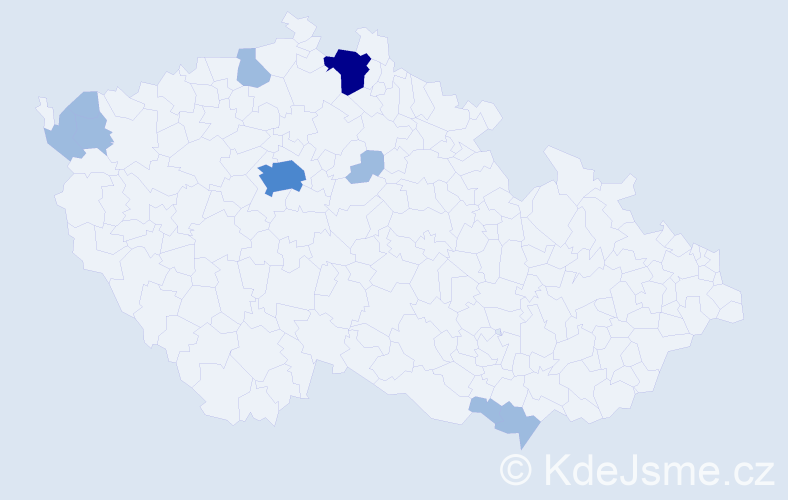 Příjmení: 'Gräfová', počet výskytů 13 v celé ČR