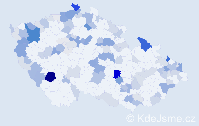 Příjmení: 'Pavlovič', počet výskytů 340 v celé ČR