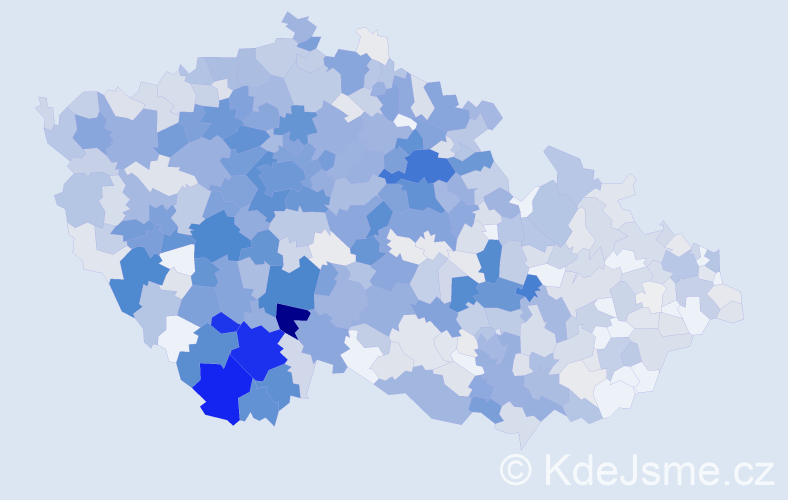 Příjmení: 'Čížek', počet výskytů 3805 v celé ČR