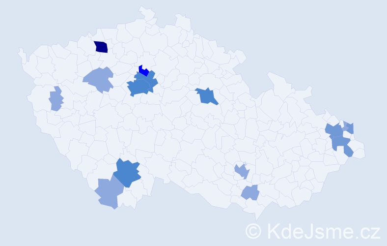 Příjmení: 'Mitka', počet výskytů 34 v celé ČR