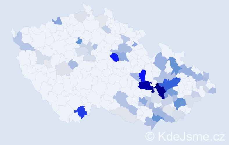 Příjmení: 'Paráková', počet výskytů 237 v celé ČR