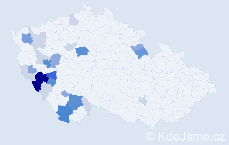 Příjmení: 'Hulcová', počet výskytů 79 v celé ČR