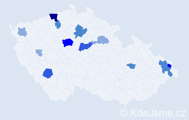 Příjmení: 'Hulinková', počet výskytů 32 v celé ČR