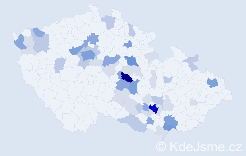 Příjmení: 'Dymáčková', počet výskytů 146 v celé ČR