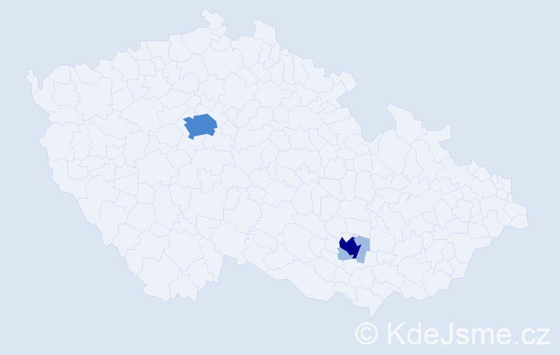 Příjmení: 'Hudaň', počet výskytů 7 v celé ČR