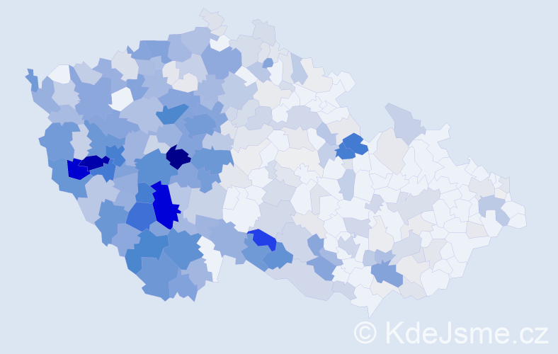 Příjmení: 'Mařík', počet výskytů 1638 v celé ČR