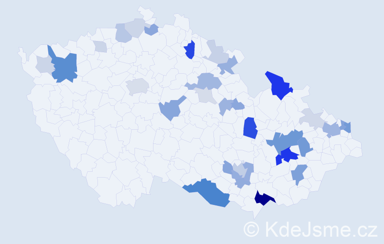 Příjmení: 'Henčlová', počet výskytů 101 v celé ČR