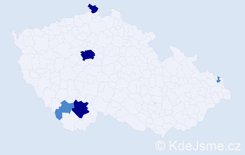 Příjmení: 'Kolar', počet výskytů 11 v celé ČR