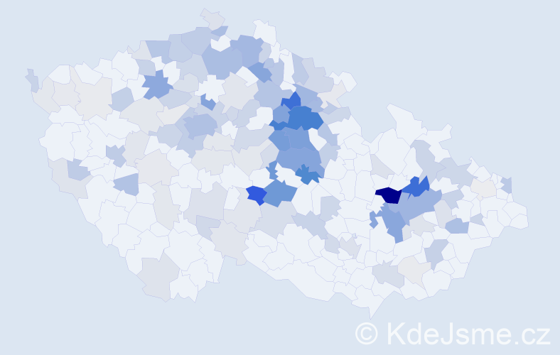 Příjmení: 'Klapková', počet výskytů 411 v celé ČR