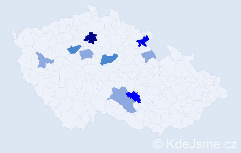 Příjmení: 'Lír', počet výskytů 26 v celé ČR