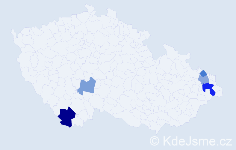 Příjmení: 'Vozniaková', počet výskytů 9 v celé ČR