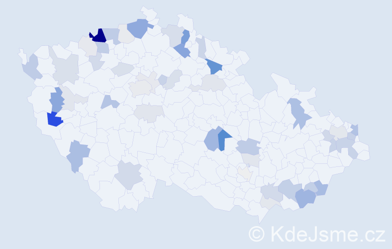 Příjmení: 'Kramár', počet výskytů 152 v celé ČR